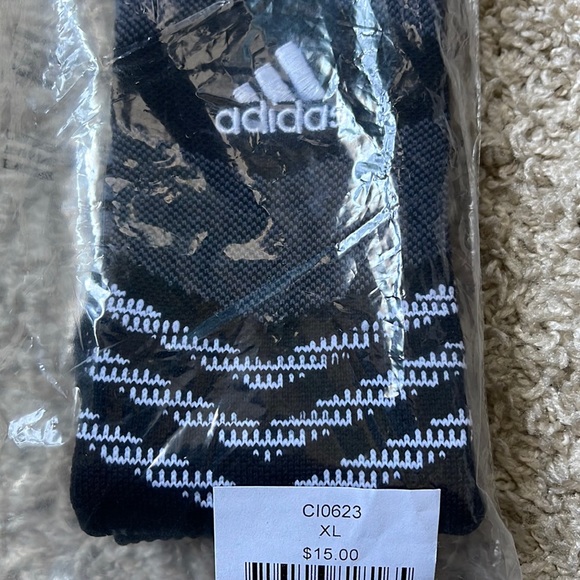 NWT adidas Speed Mesh Team Crew Black/White Climalite 1-Pair Size XL (12-16) - Picture 4 of 6